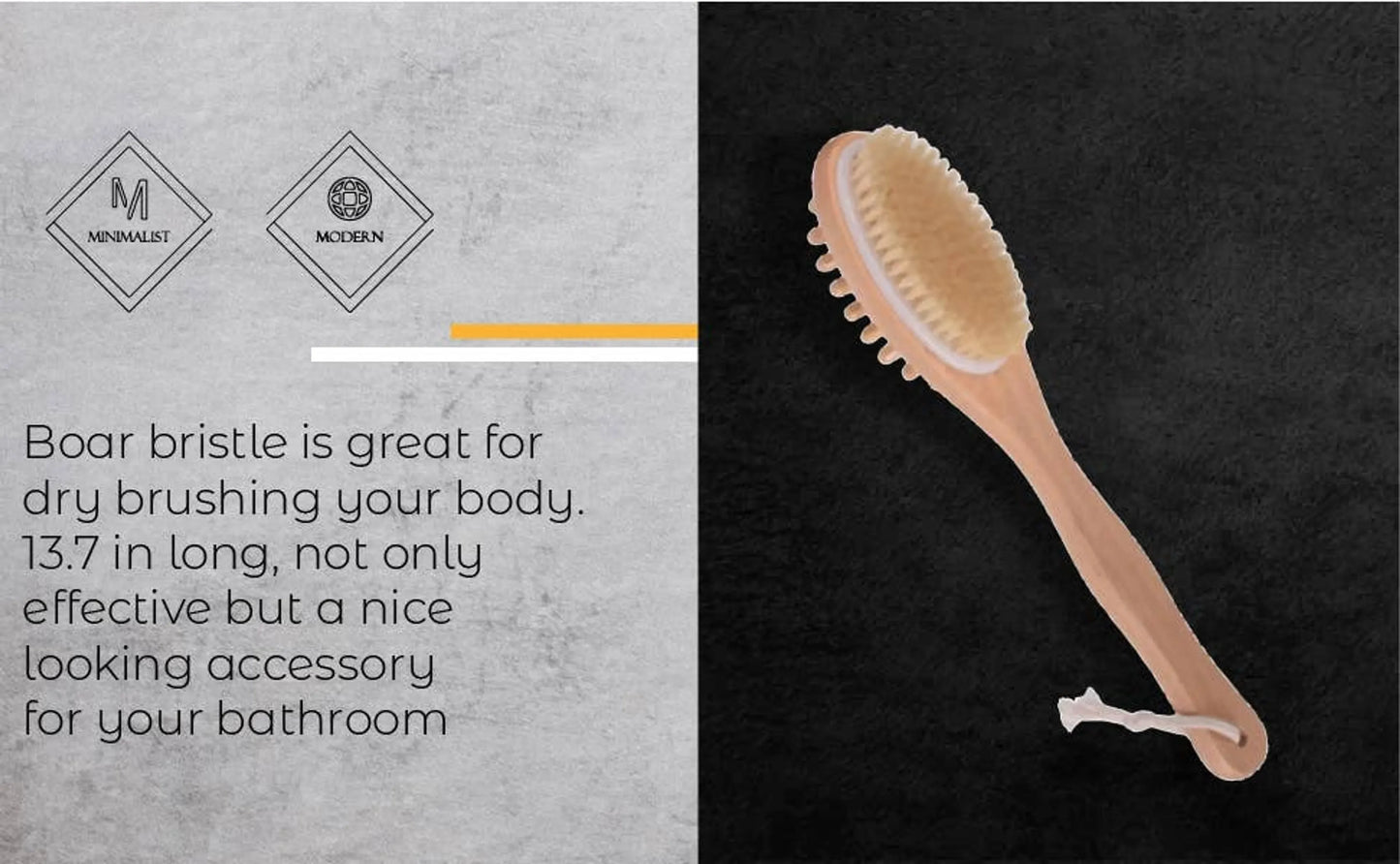 Dual-Purpose Wooden Bath & Massage Brush