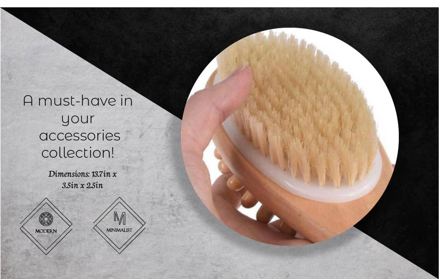 Dual-Purpose Wooden Bath & Massage Brush