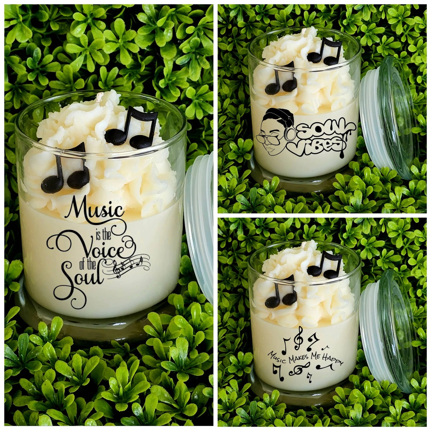 Music theme soy candles