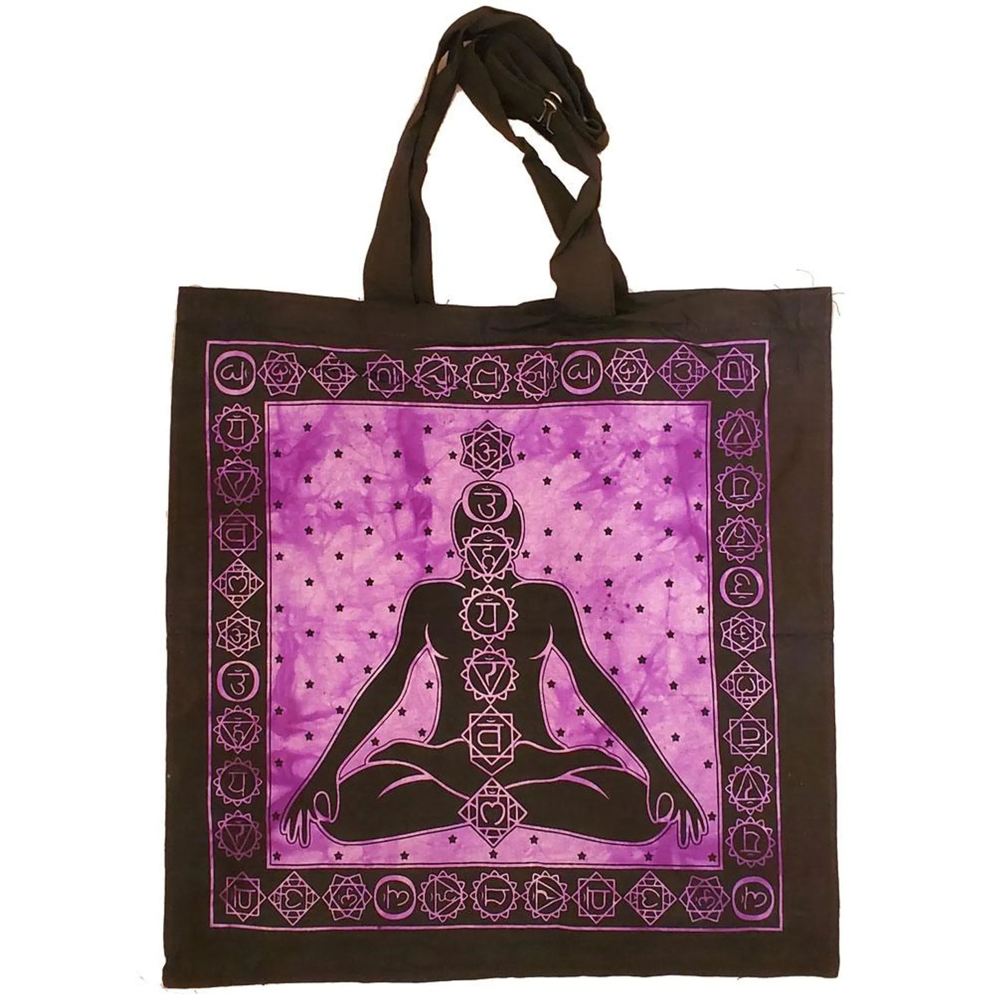 Seven Chakras Avatar Meditation Tie-Dye Tote Bag