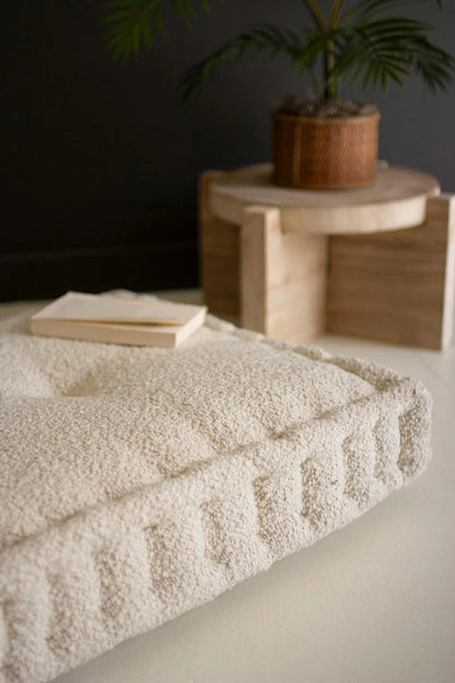 Bouclé Floor Cushion – Versatile & Cozy Seating