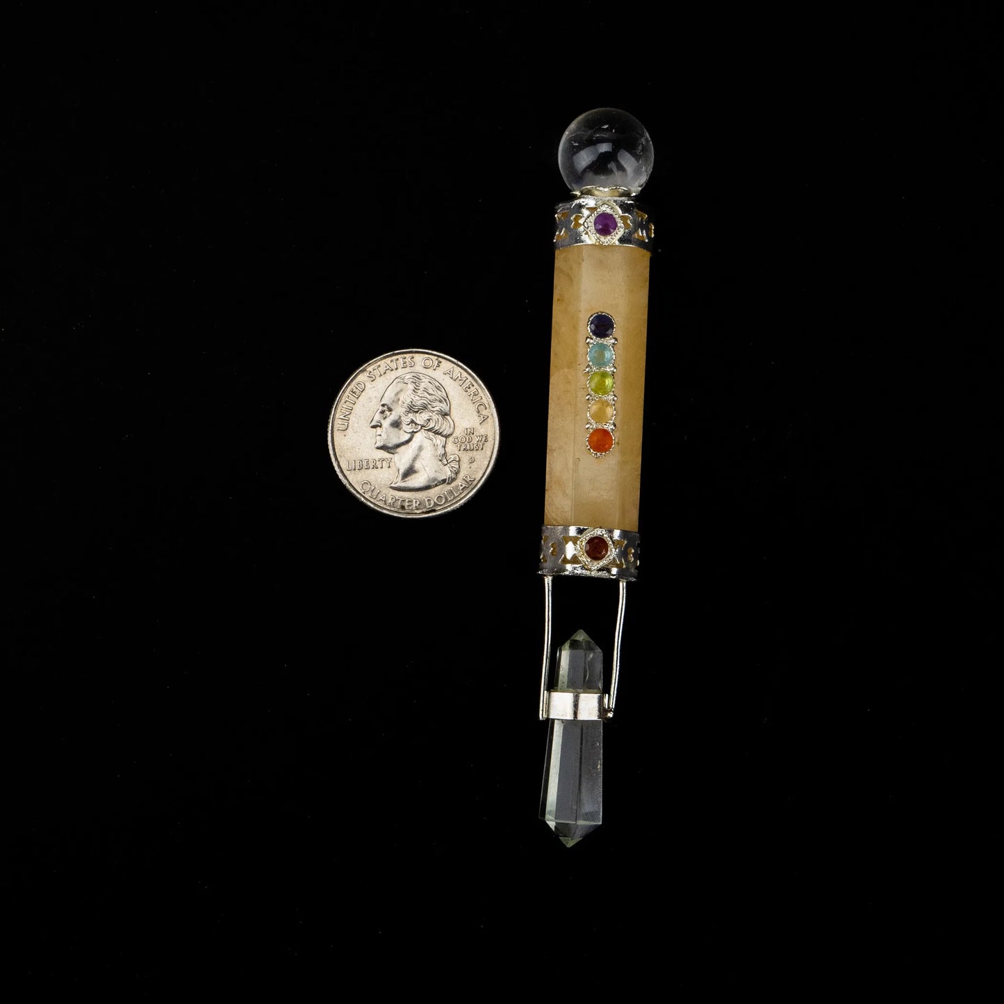 Chakra Healing Wand w/ Silver | India