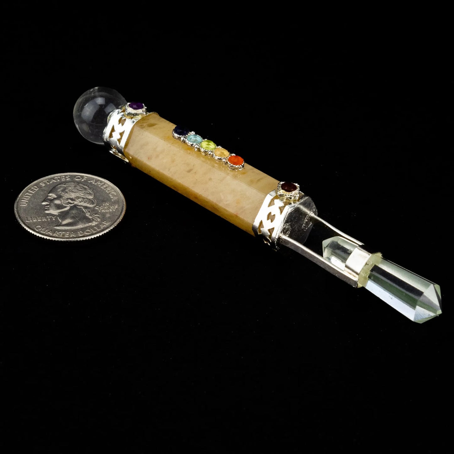 Chakra Healing Wand w/ Silver | India