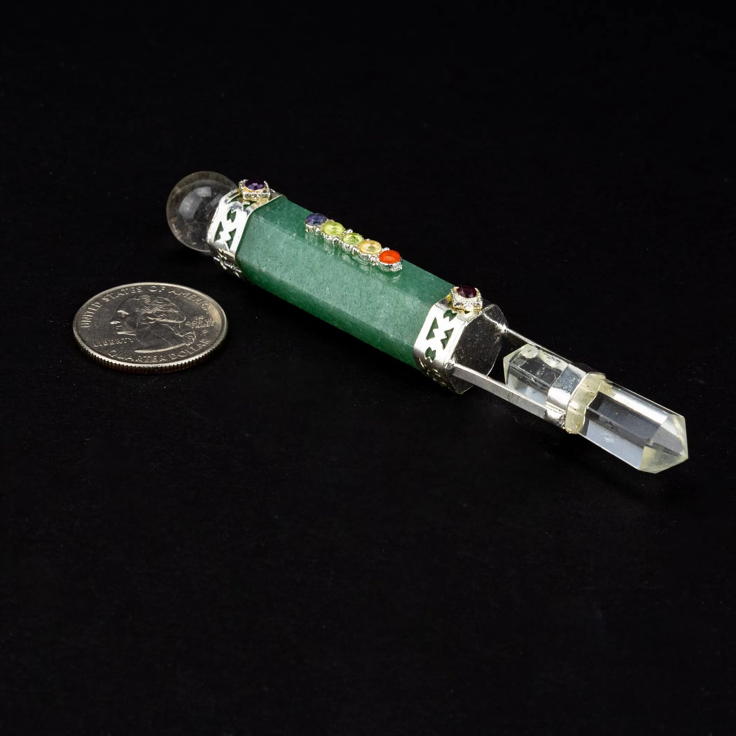 Chakra Healing Wand w/ Silver | India