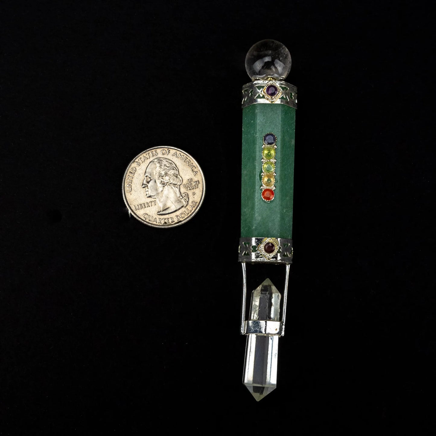 Chakra Healing Wand w/ Silver | India