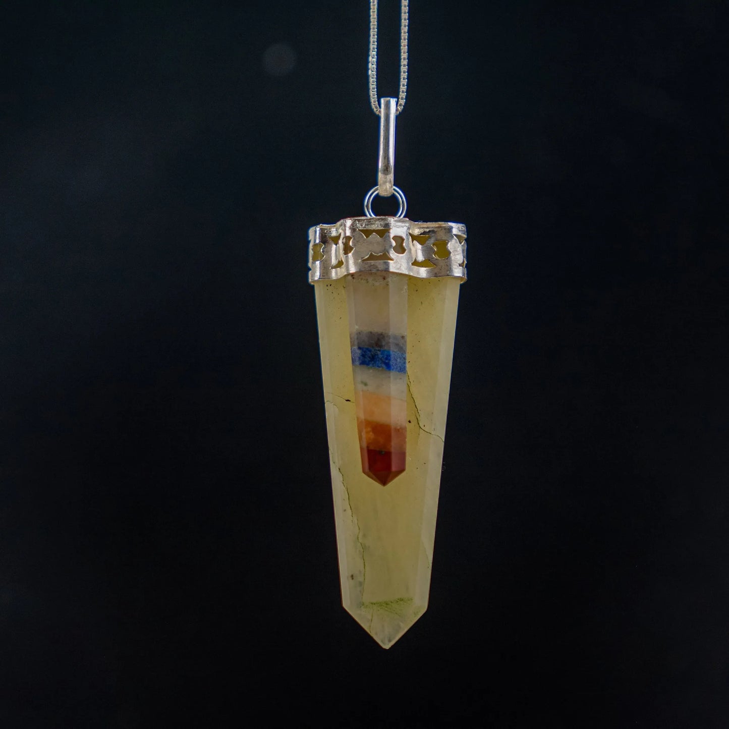 Chakra Bonded Point Pendant w/ Flat Gemstone | 5pk