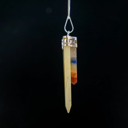 Chakra Bonded Point Pendant w/ Flat Gemstone | 5pk
