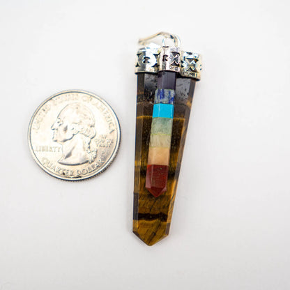 Chakra Bonded Point Pendant w/ Flat Gemstone | 5pk