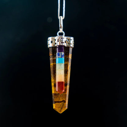 Chakra Bonded Point Pendant w/ Flat Gemstone | 5pk