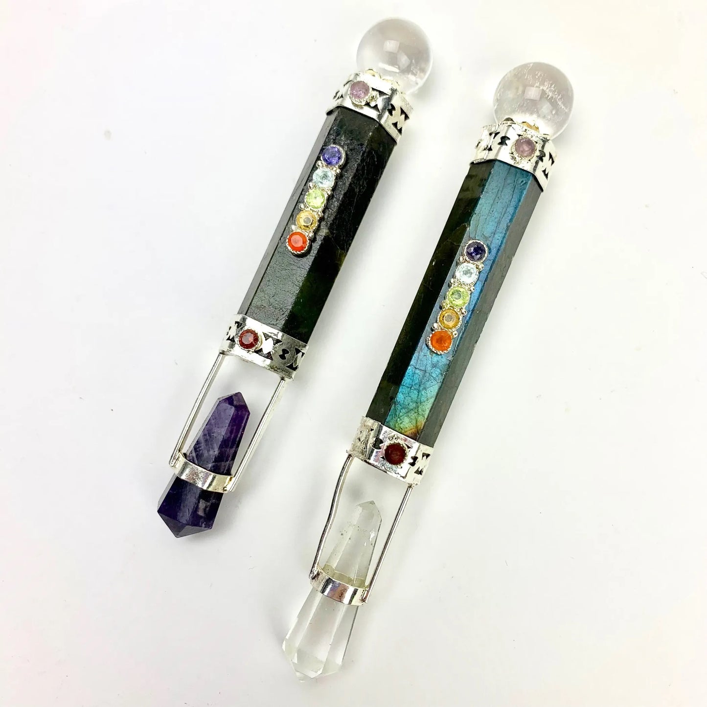 Chakra Healing Wand w/ Silver | India
