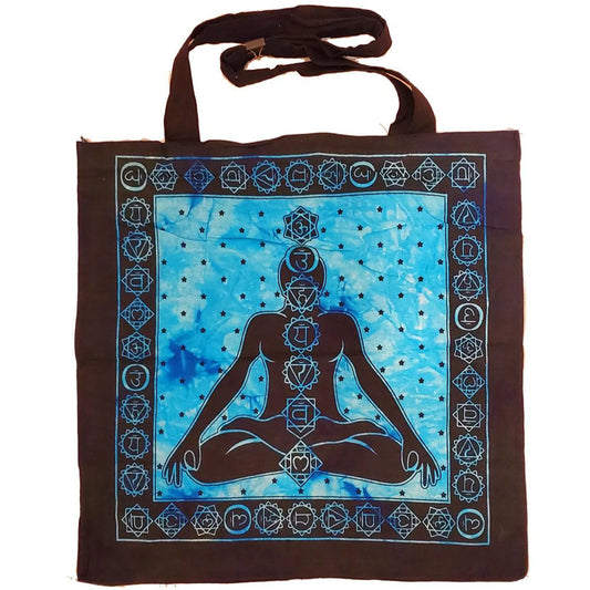 Seven Chakras Avatar Meditation Tie-Dye Tote Bag