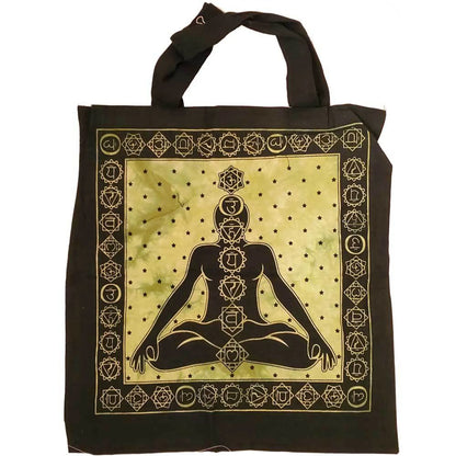 Seven Chakras Avatar Meditation Tie-Dye Tote Bag