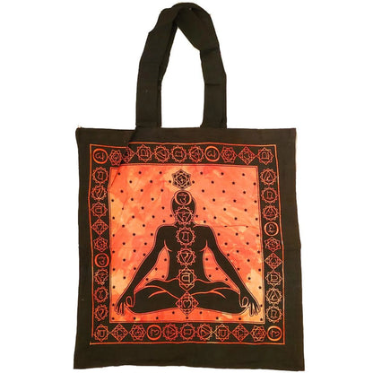 Seven Chakras Avatar Meditation Tie-Dye Tote Bag