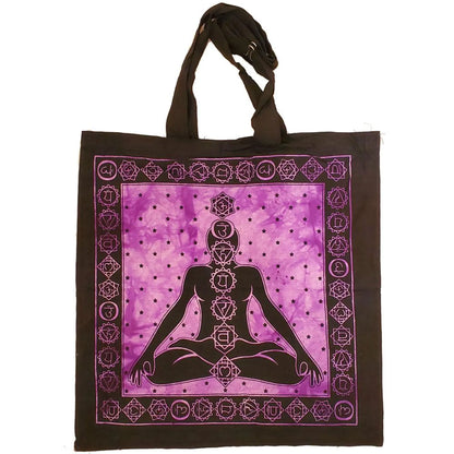 Seven Chakras Avatar Meditation Tie-Dye Tote Bag